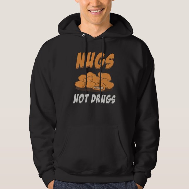 Moletom Galinhas Nugget Não Drogas Galinhas Nugget Rápido (Frente)