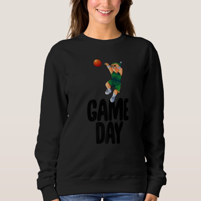 Moletom Game Day Gnome  Basketball Game Celebration Women (Frente)