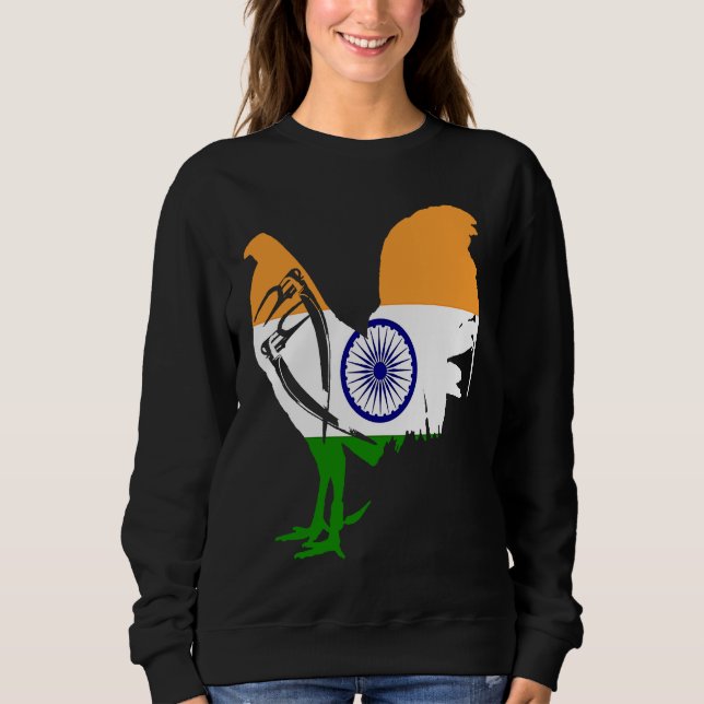 Moletom Game fowl India Indian flag gaff rooster Gamefowl (Frente)