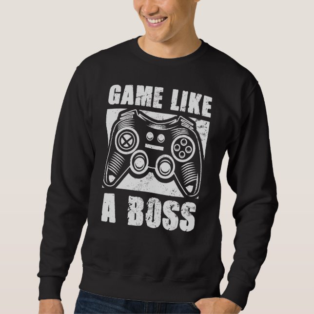 Moletom Game Like a Boss Gamer Cote Piada Video Gaming Gr (Frente)