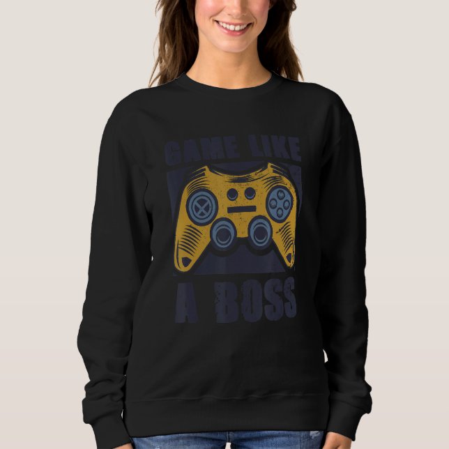 Moletom Game Like a Boss Gamer Cote Piada Video Gaming Gr (Frente)
