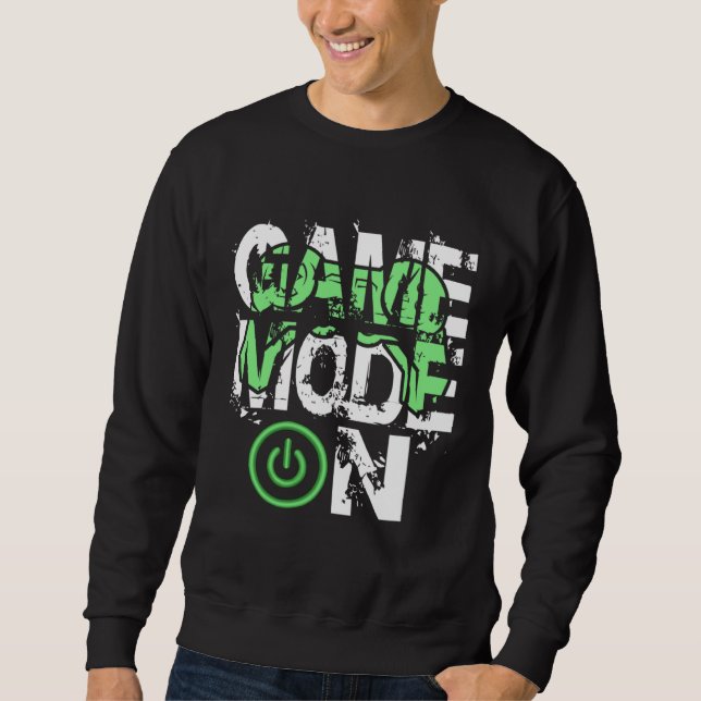 Moletom Game Mode ON Cool Gritty Style Video Gamer Novelty (Frente)