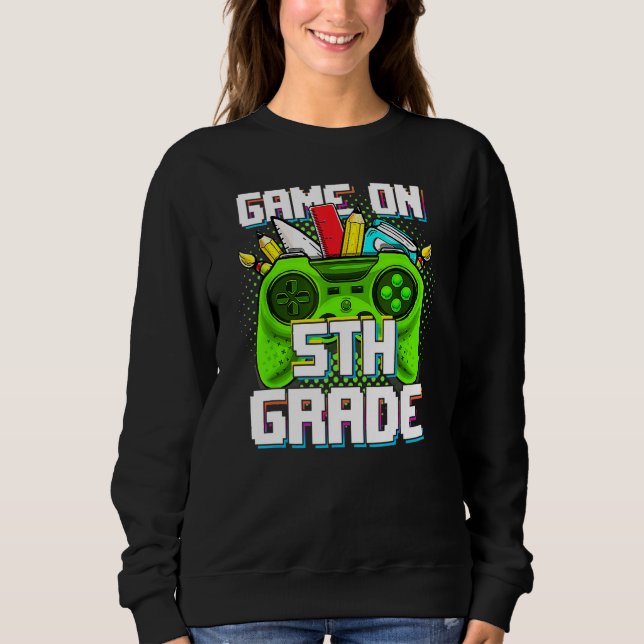 Moletom Game On 5th Grade Video Game Boys Back To School F (Frente)