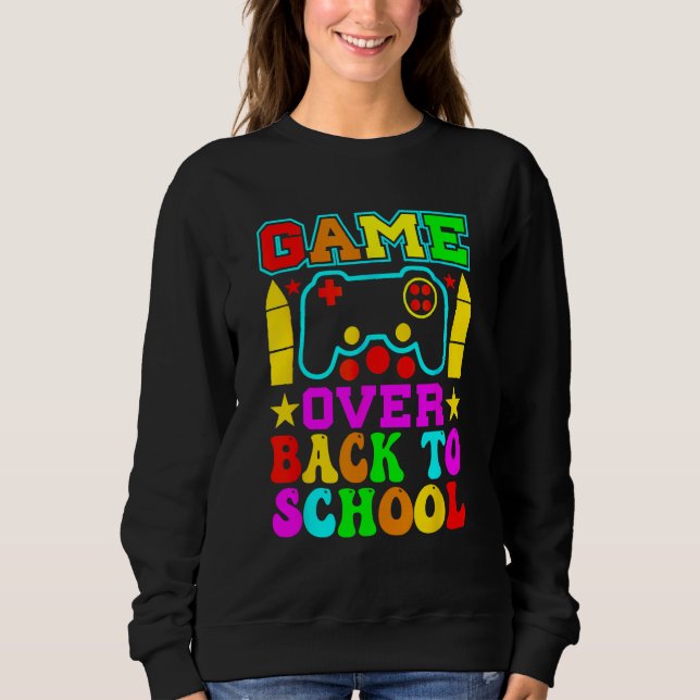 Moletom Game Over Back To School  Teacher Student Controll (Frente)