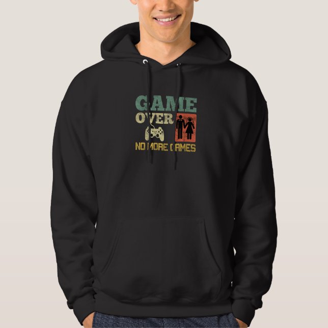 Moletom Game Over No Games Wedding Bachelor Party Premium (Frente)