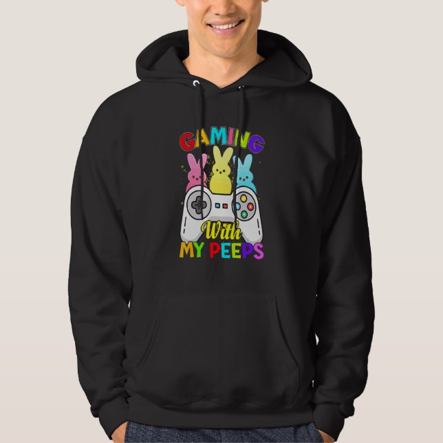Moletom Gamer Boys para Páscoa do Bunny Video Game Control (Frente)