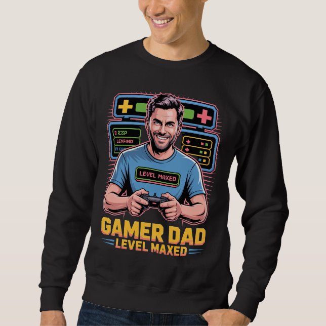 Moletom Gamer Dad TShirt Level Maxed for Gaming Fathers (Frente)