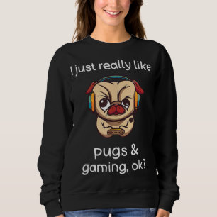 Moletom Gamer Funny Pug Lover Videos games Cachorros Pug J