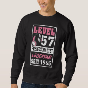 Moletom Gamer Girl Do Nível 57 Desde O Aniversário De 1965