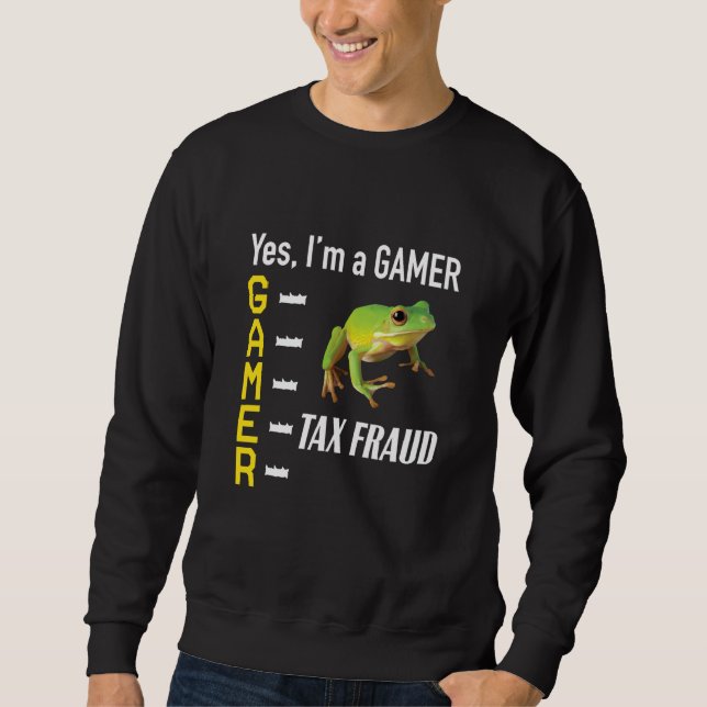 Moletom Gamer Meme Commit Tax Fraud Frog Weird Oddly Speci (Frente)