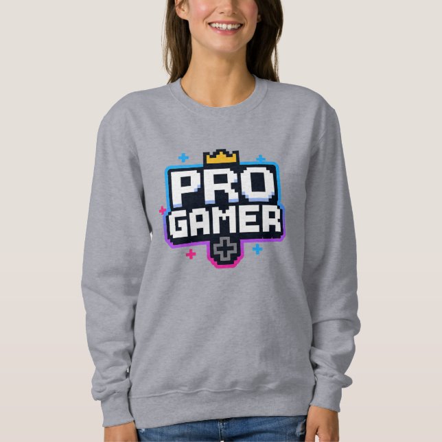 Moletom GAMER PRO — Crachá Pixel Art 8-Bit (Frente)