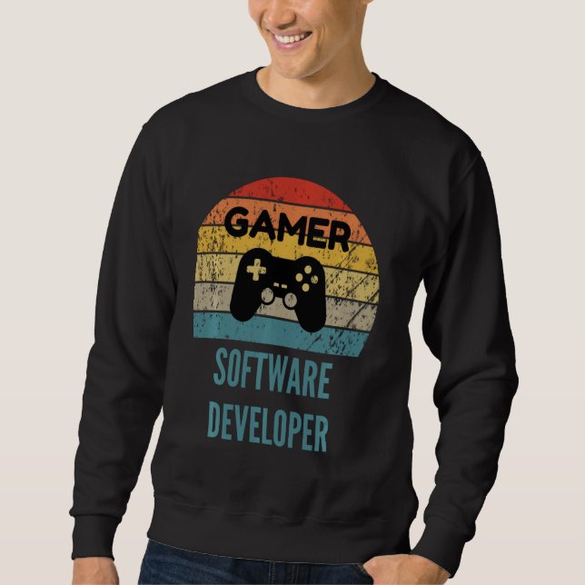 Moletom Gamer Software Developer Vintage 60s 70s Jogos (Frente)