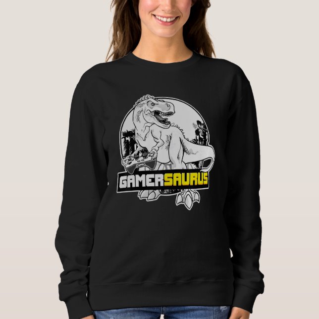 Moletom Gamersaurus Gamer Dinossaur Jogos (Frente)