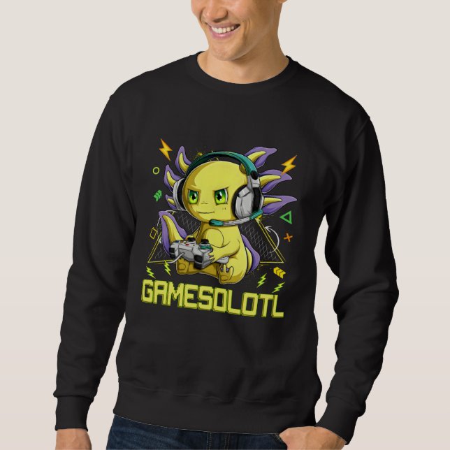 Moletom Gamesolotl Axolotl Cute Playing Video Game (Frente)