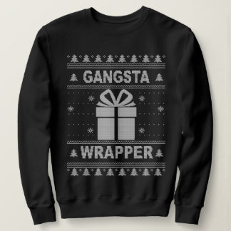 Moletom Gangsta Wrapper Ugly Christmas Sweater.