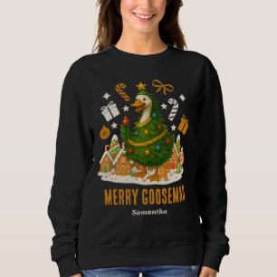 Moletom Ganso Árvore Natal Feriado Engraçado