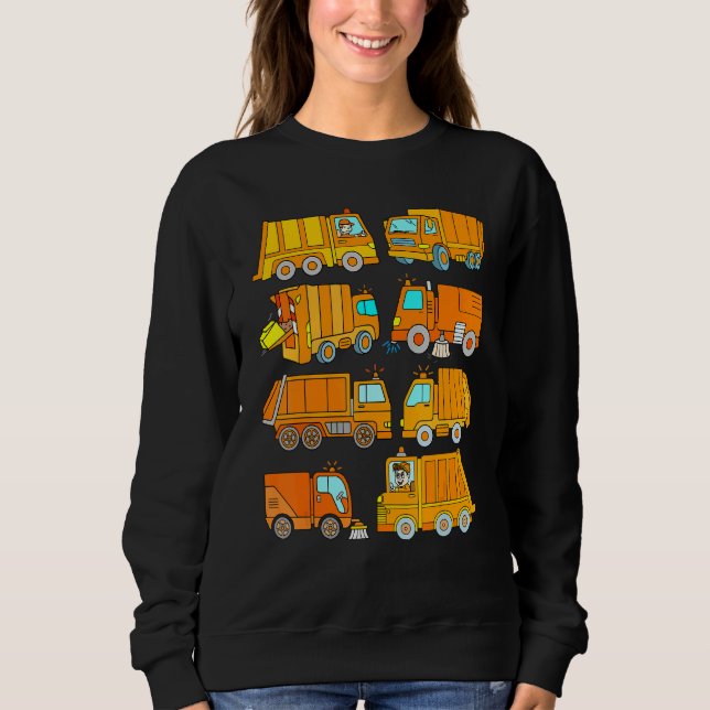 Moletom Garbage Truck Street Sweeper Boys Girls Trash (Frente)