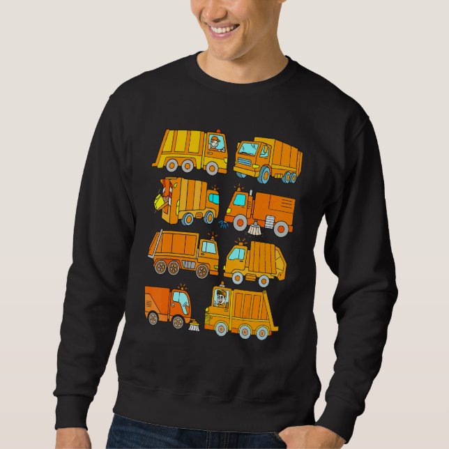 Moletom Garbage Truck Street Sweeper Boys Girls Trash (Frente)