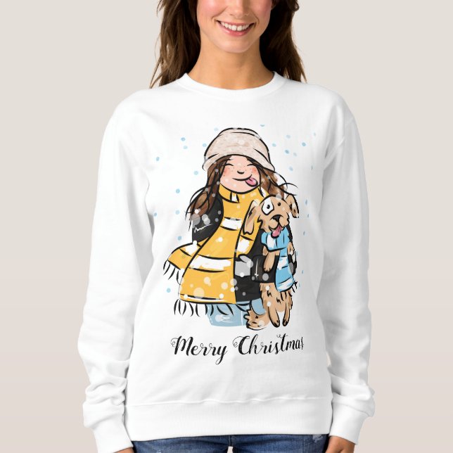 Moletom Garota Bonita E Um Cachorro (Frente)