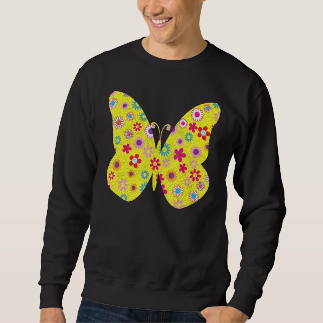 Moletom Garota Borboleta Que Ama Borboletas Flor B (Frente)