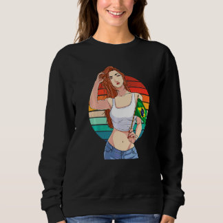 Moletom Garota Brasileira Orgulho do Brasil Bandeira do Br