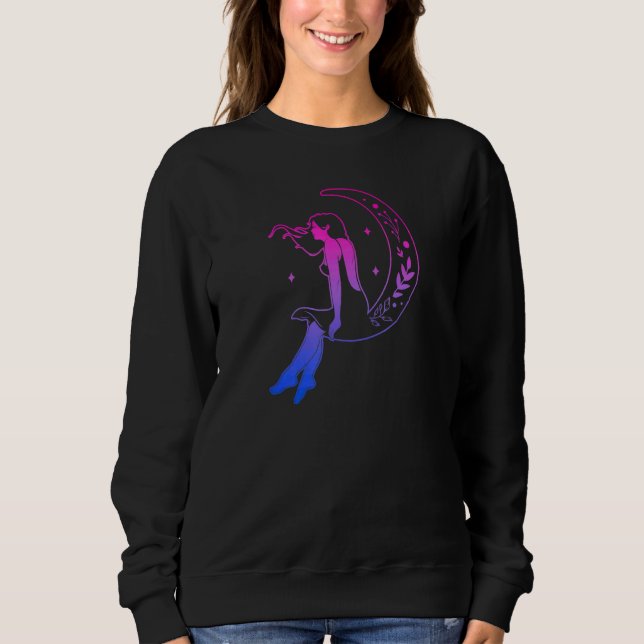 Moletom Garota da Lua Bissexual Wiccan Pagan Bi Pride Flag (Frente)