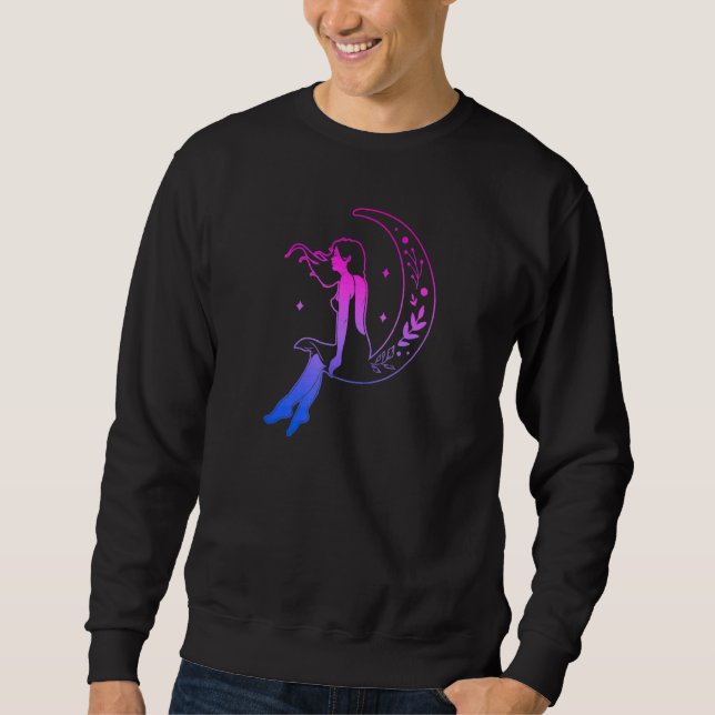 Moletom Garota da Lua Bissexual Wiccan Pagan Bi Pride Flag (Frente)