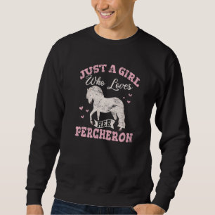 Moletom Garota do Cavalo Percheron Ama Seu Cavalo de Traçã