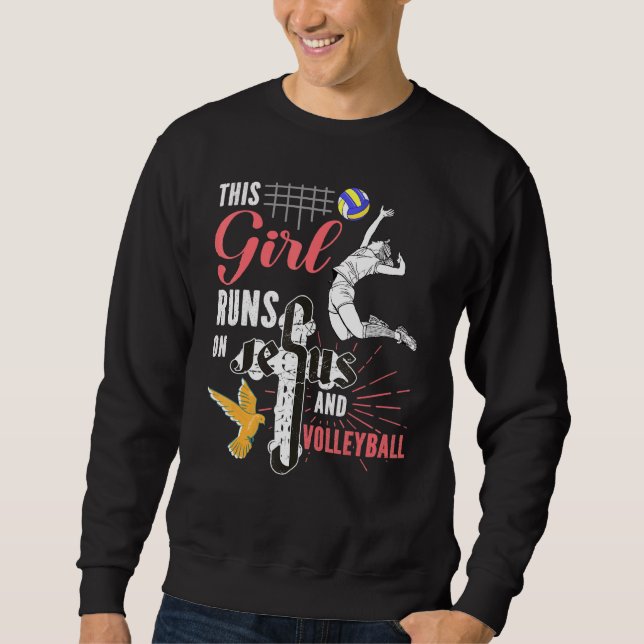 Moletom Garota Funciona Com Jesus E Voleibol (Frente)