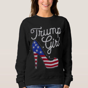 Moletom Garota Trump Salto Alto Brilho Bandeira Americana