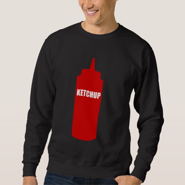 Moletom Garrafa de tomate Ketchup Figurino Engraçado Fácil (Frente)