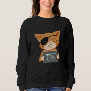 Moletom Gatinho De Mugshot De Gângster De Gato Mau Para Pe