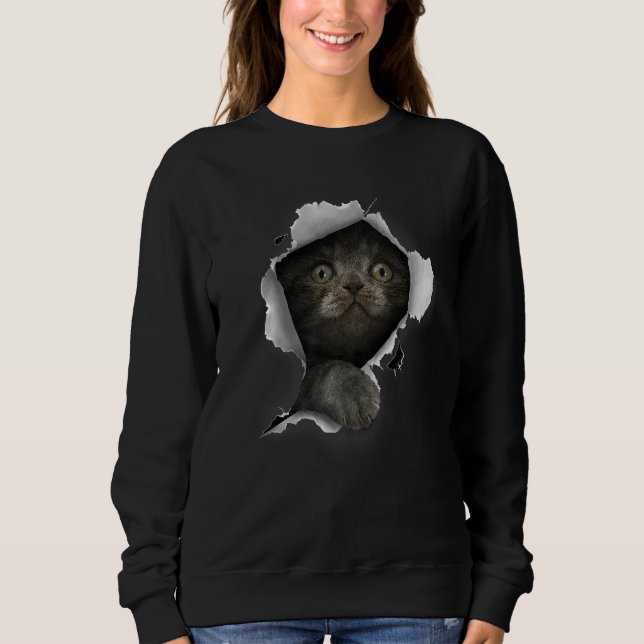 Moletom Gatinho De Roupa De Gato De Cinza De Ca (Frente)