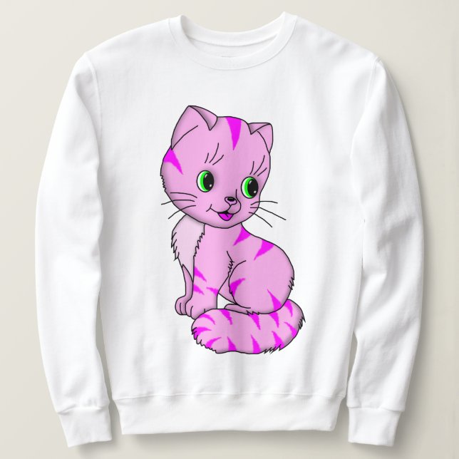 Moletom Gatinho Rosa Bonito (Frente do Design)