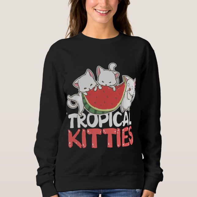 Moletom Gatinhos Tropicais Funny Cat Kitten Melancia (Frente)