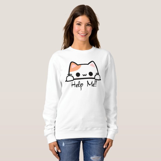 Moletom Gato Ajuda! (Frente Completa)