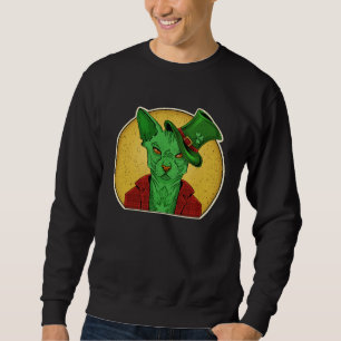 Moletom Gato Alienigena Verde Sphynx Leprechaun Legal Sem