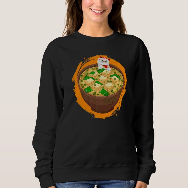 Moletom Gato Ama Este Miso Sopa Comida Japonesa Sopa Miso  (Frente)