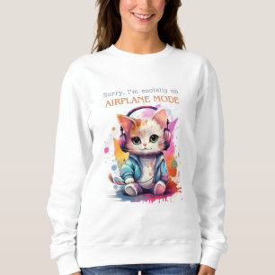 Moletom Gato Antisocial Bonito, Camisola Branca