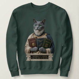 Moletom Gato Aristóteles Azul Russo