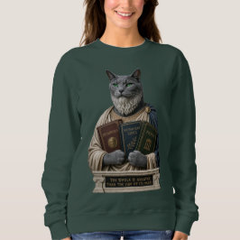 Moletom Gato Aristóteles Azul Russo