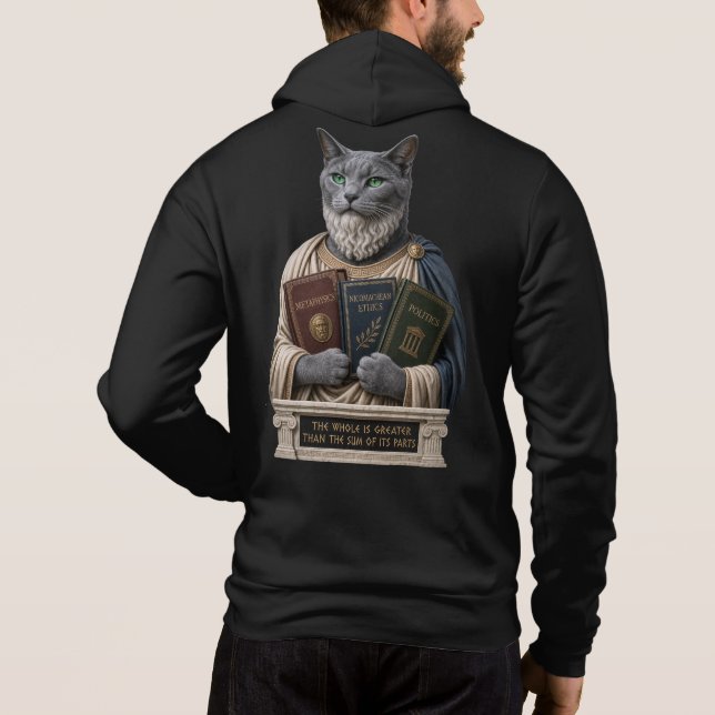 Moletom Gato Aristotle Azul Russo (Verso)