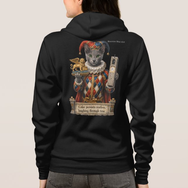Moletom Gato Arlequim Azul Russo (Verso)