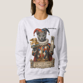 Moletom Gato Arlequim Azul Russo