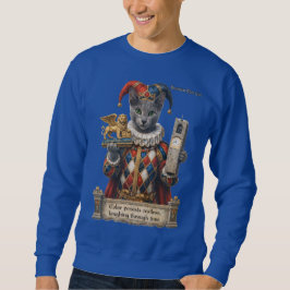 Moletom Gato Arlequim Azul Russo