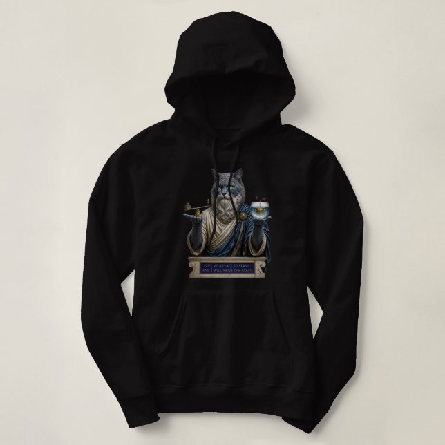 Moletom Gato Azul Russo Arquimedes (Frente do Design)
