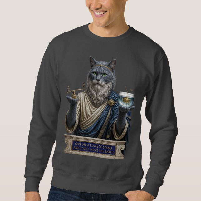 Moletom Gato Azul Russo Arquimedes (Frente)