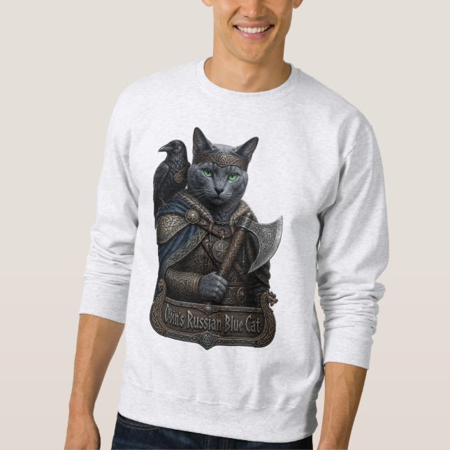 Moletom Gato Azul Russo Nobre Odin (Frente)