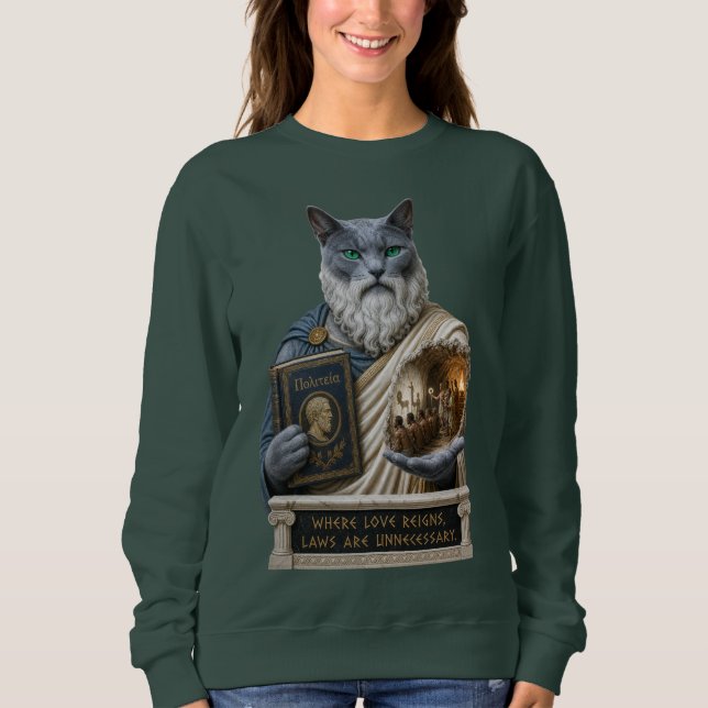 Moletom Gato Azul Russo Plato (Frente)