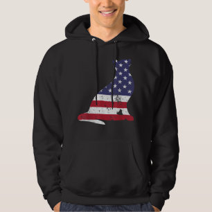 Moletom Gato Bonito Com Bandeira Americana 4 De Julho